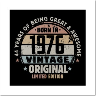 44th Birthday Gift Born in 1976 Limited Vintage Original Posters and Art